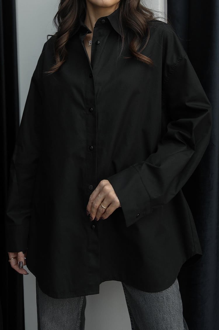 Siyah Oversize Gömlek