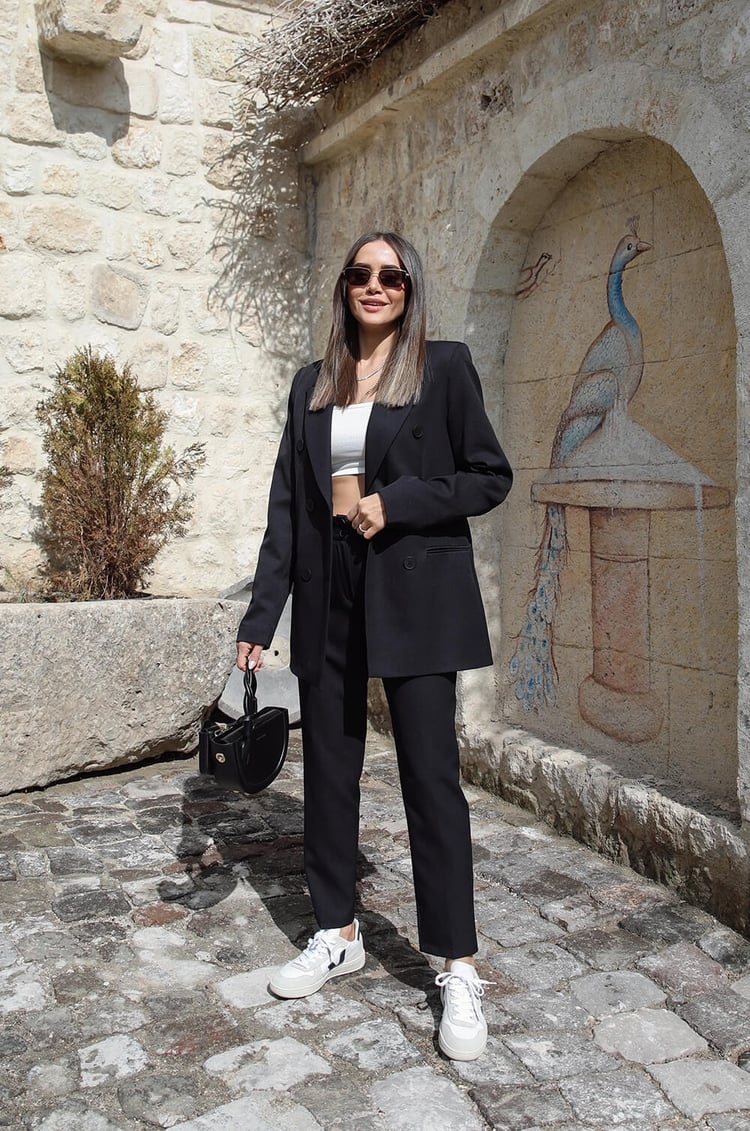 Siyah Pantolon Blazer Takım