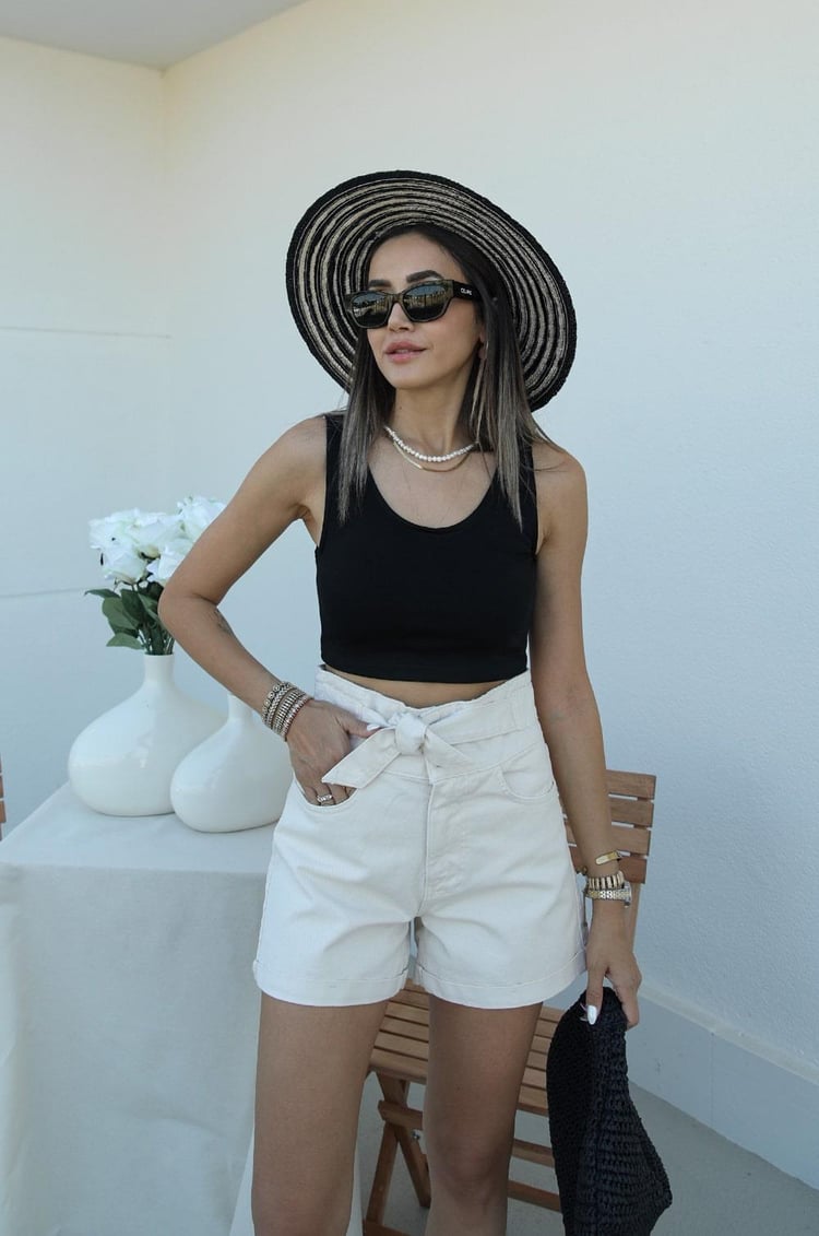 Siyah Paola Kalın Askılı Crop