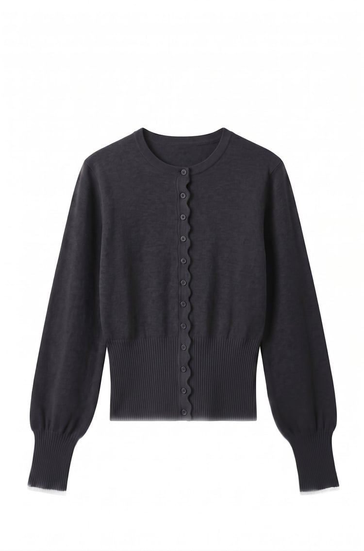 Siyah Patlı Uzun Kollu Hırka