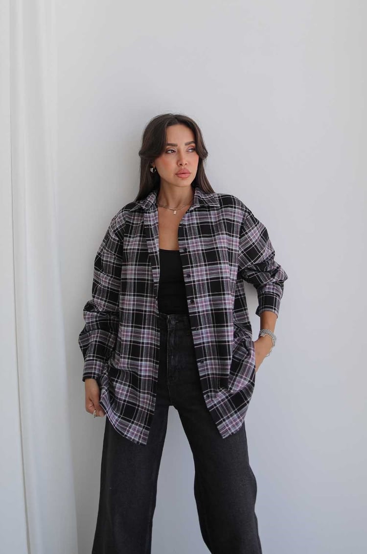 Siyah Plaid Oduncu Ekose Gömlek
