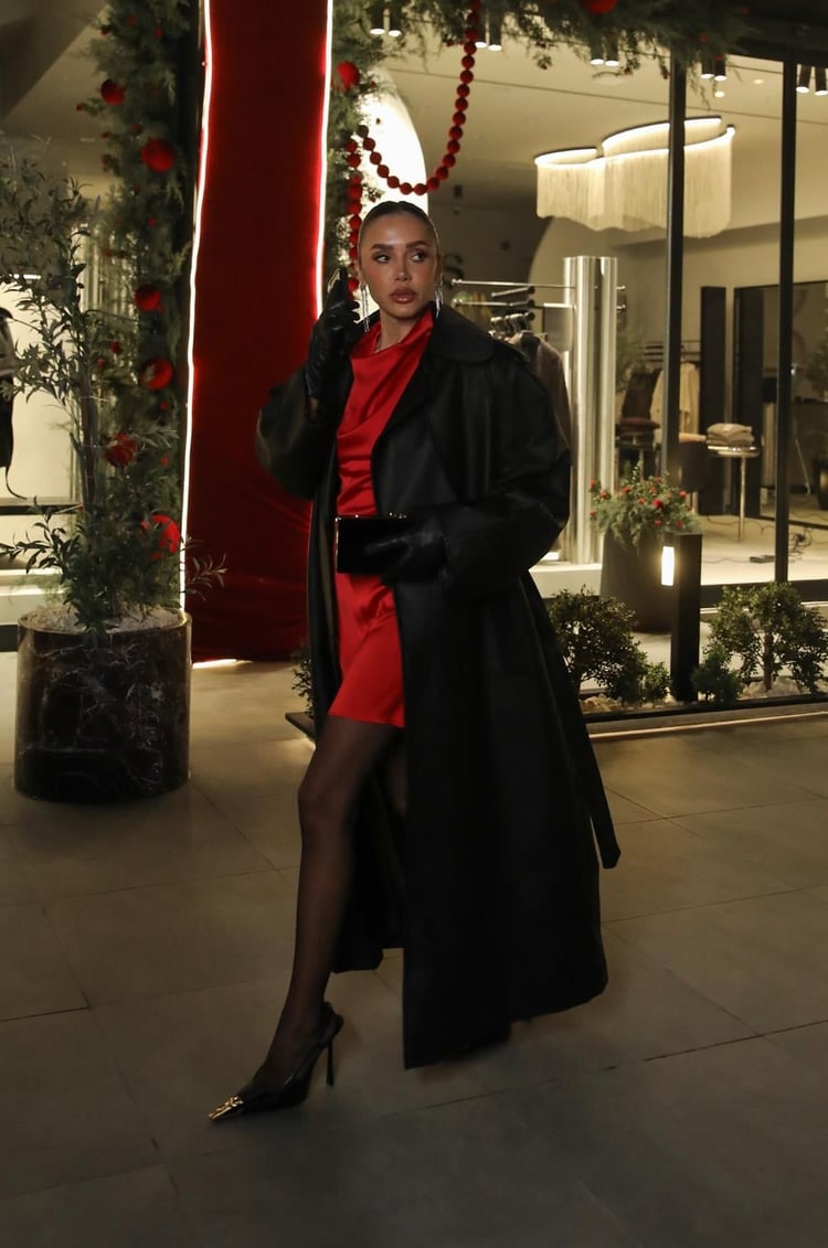 Siyah Rick Kaplama Düğmeli Deri Kaban
