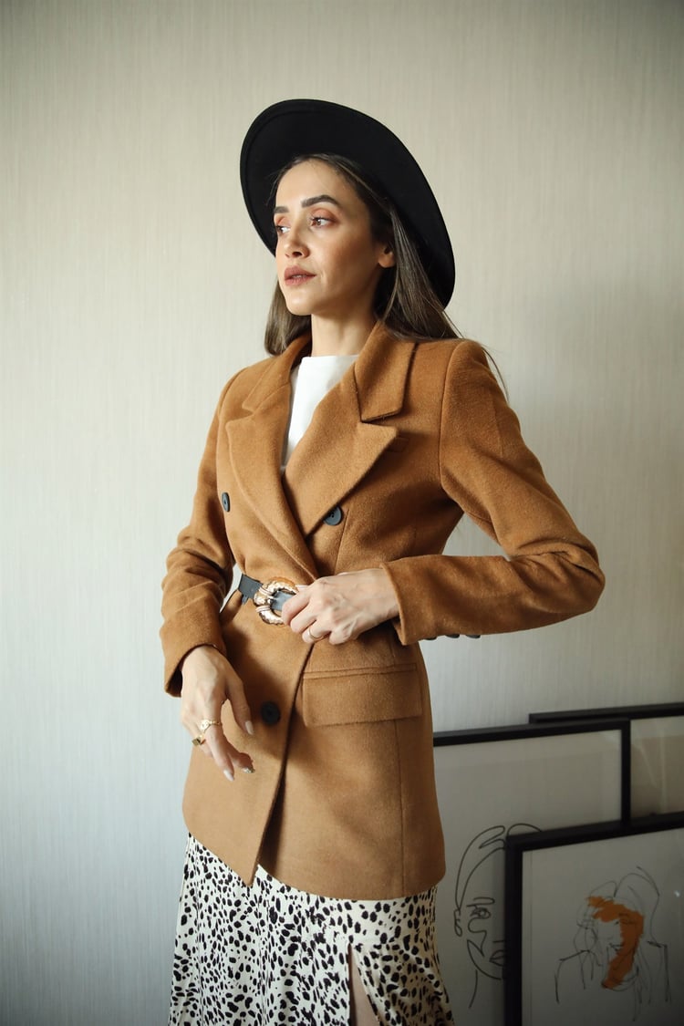 Taba Kaşe Blazer Ceket