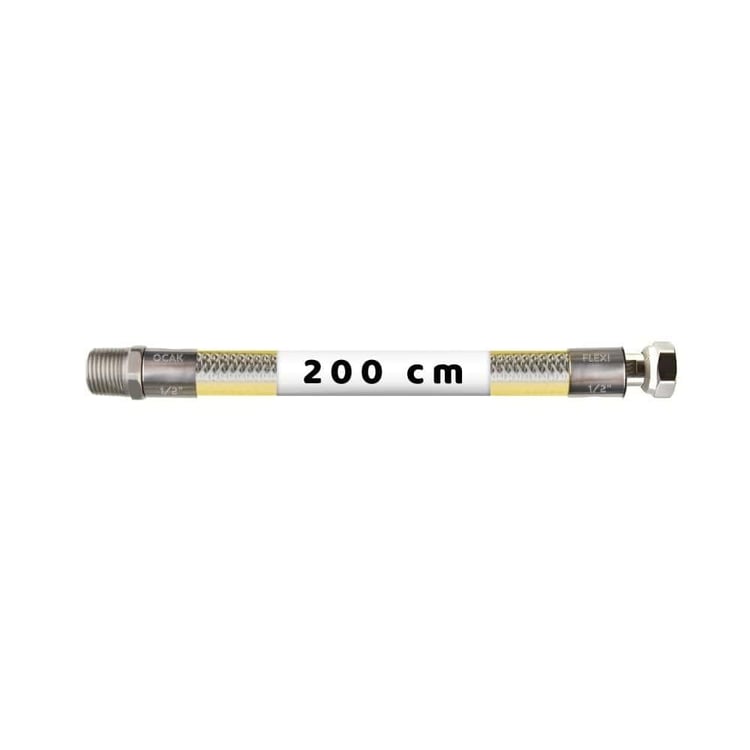 200 cm Doğalgaz Flexi Ocak Bağlantı Hortumu 1/2x1/2