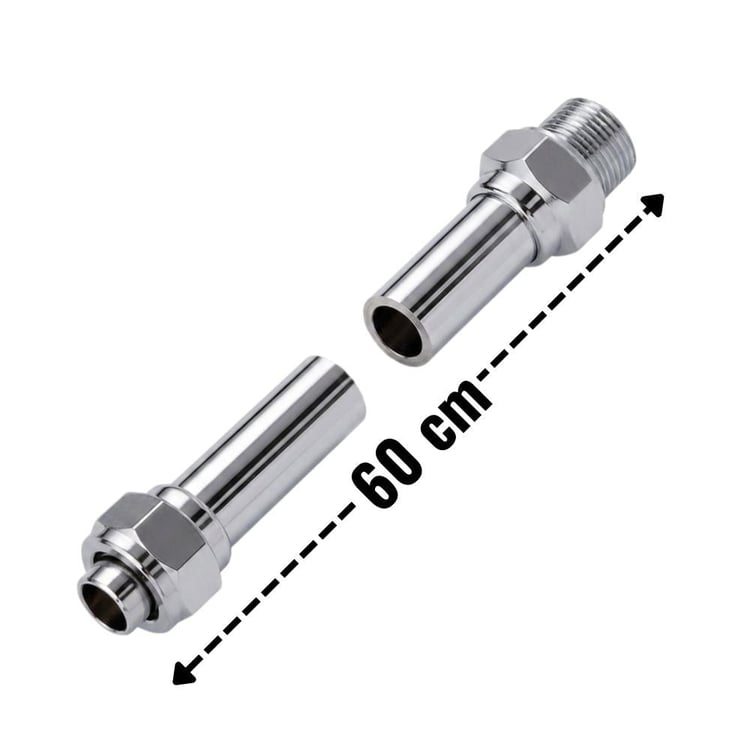 60 cm Kaynaklı Rekorlu Çubuk Radyatör Bağlantı Borusu  1/2x16 mm