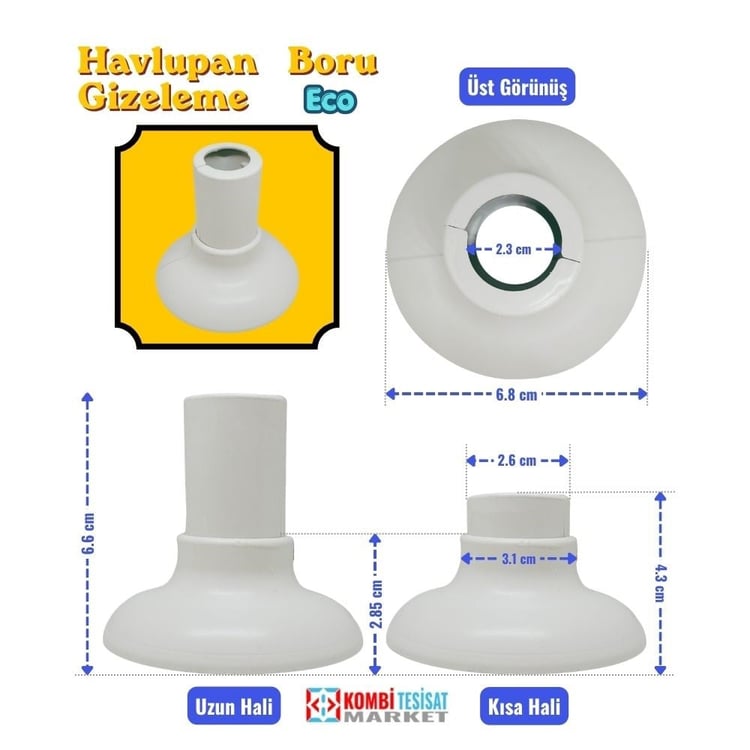 Ayarlı Havlupan Boru Gizleme Aparatı Eco Beyaz