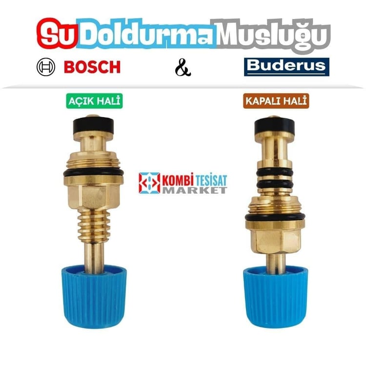 Bosch Buderus Kombi Su Doldurma Musluğu Sarı Pirinç