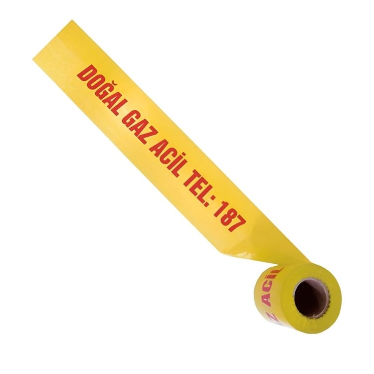 Doğalgaz Acil İkaz Bandı (187 Yazılı)- 20 cm x metre