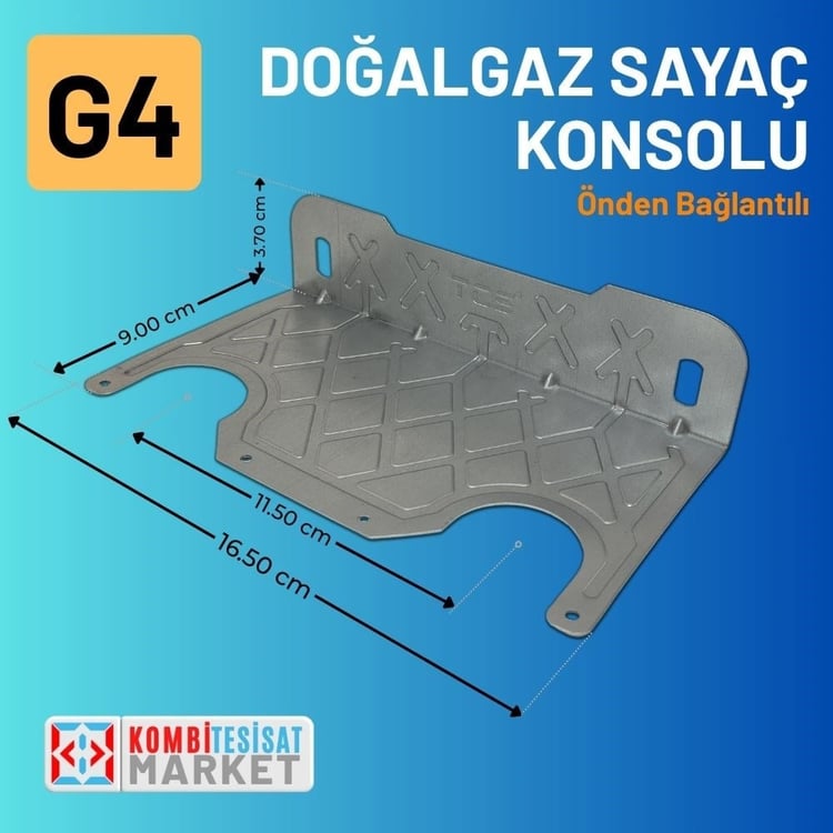 Doğalgaz Sayaç Askı Konsolu - Önden Bağlantılı G4