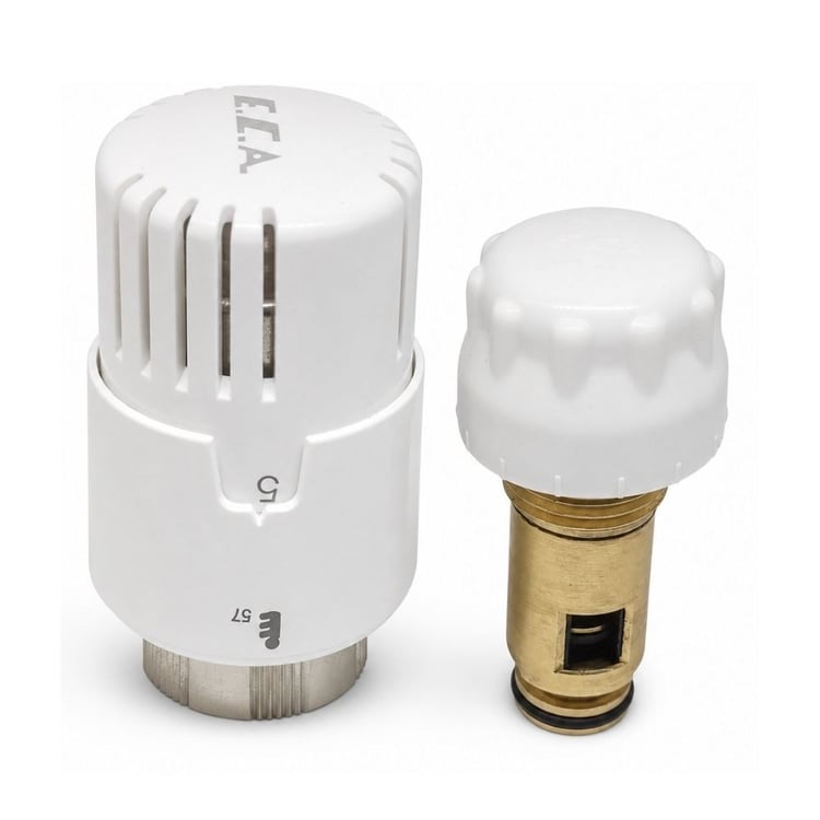 Eca TRV4 Set-Termostatik Kompakt Radyatör Vanası + Uzun Çekirdek 44 mm