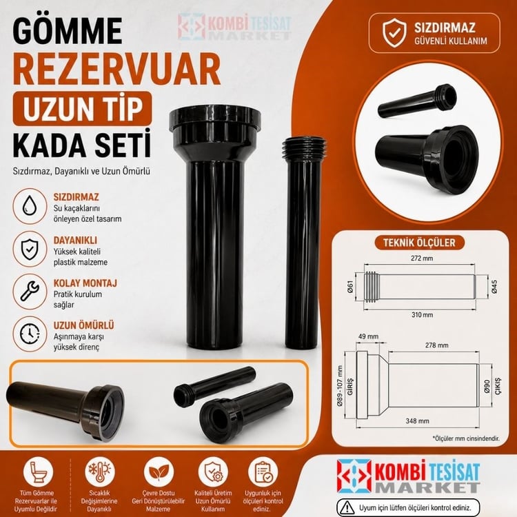 Gömme Rezervuar Uzun Tip Kada Seti