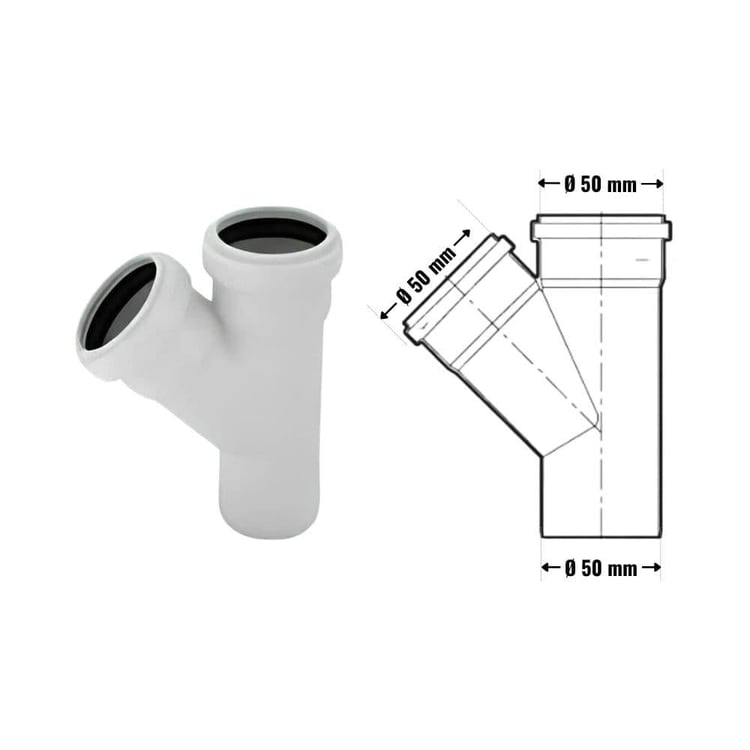 Kalde Pvc Tek Çatal 45°-50x50