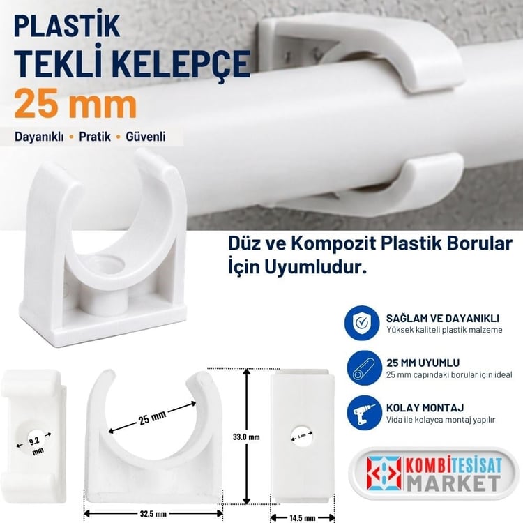 Plastik Tekli Kelepçe 25 mm