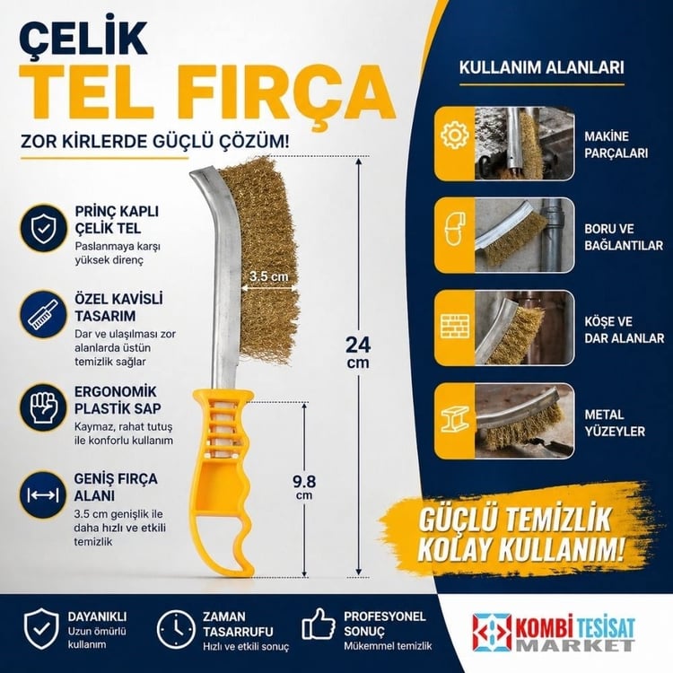 SGS Çelik Tel Fırça (Plastik Saplı)