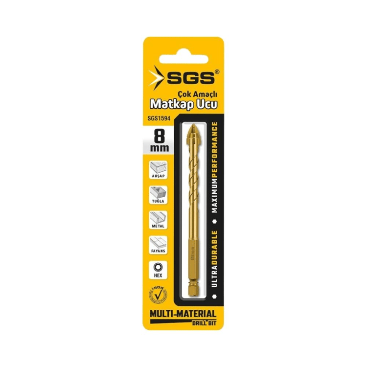 SGS Mızrak Başlı Çok Amaçlı Matkap Ucu 8 mm