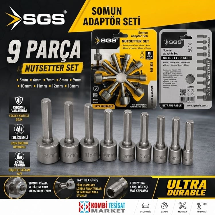 Sgs Somun Adaptör Seti 9 Parça