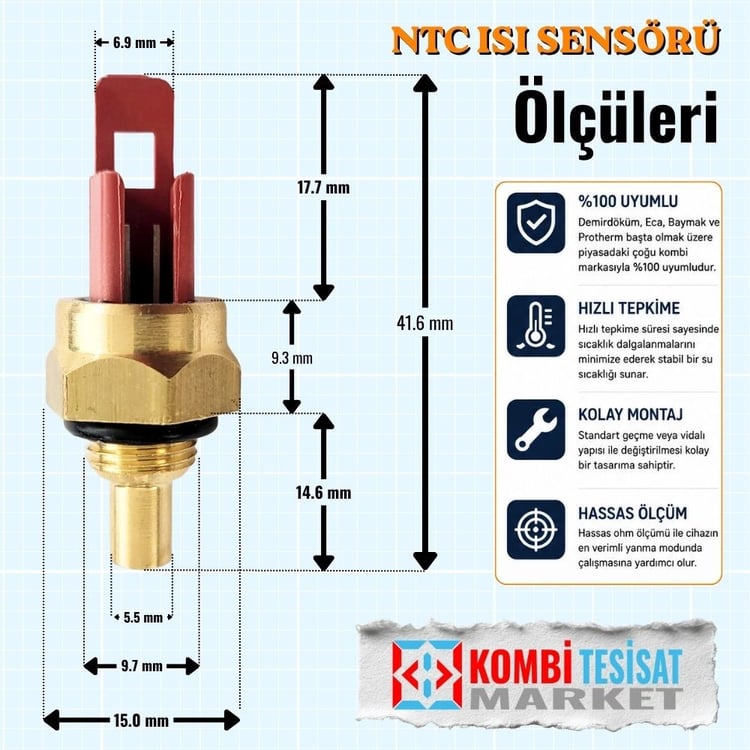 Universal Kombi Ntc Isı Sensörü