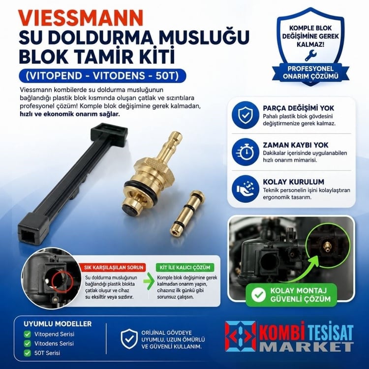 Viessmann Su Doldurma Musluğu Blok Tamir Kiti (Vitopend-Vitodens-50T)