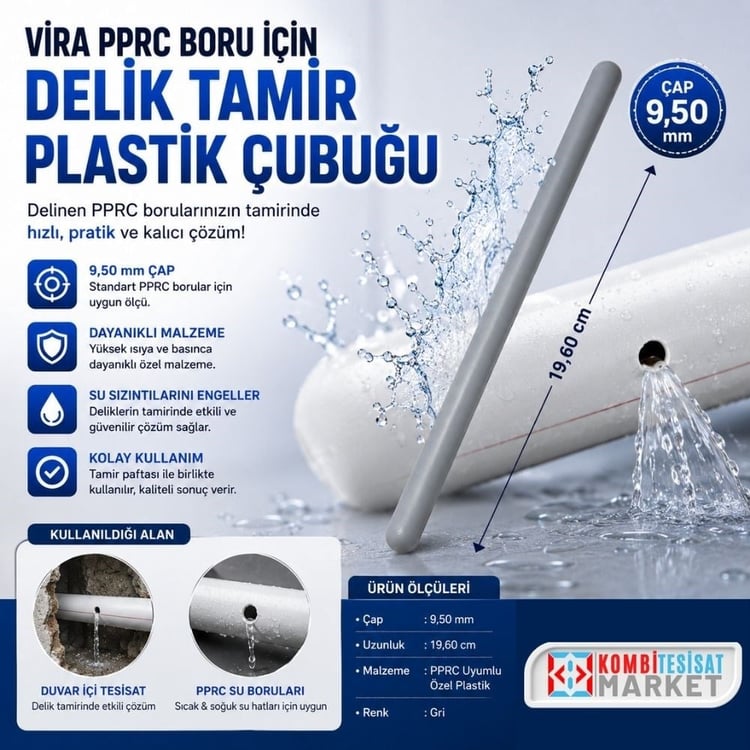 Vira Pprc Boru İçin Delik Tamir Plastik Çubuğu