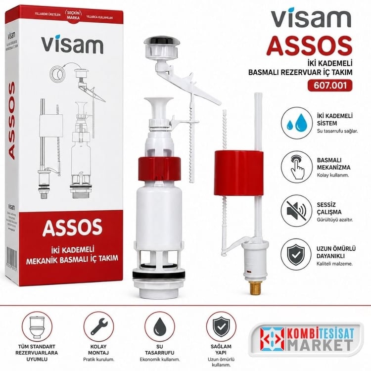 Visam Assos İki Kademeli Basmalı Rezervuar İç Takım 607.001