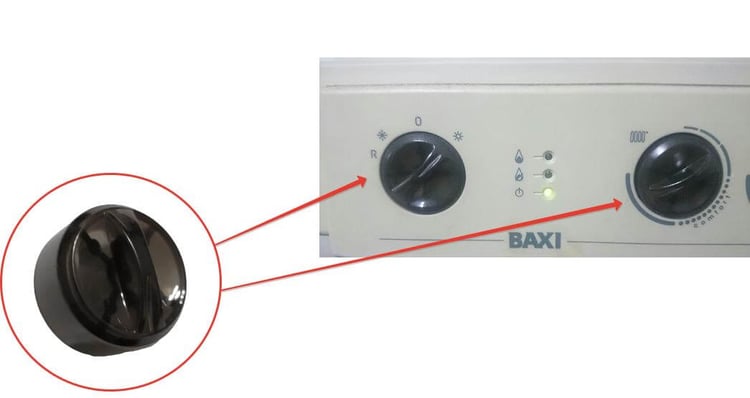 Baymak Baxi Eco Kombi Ayar Düğmesi Siyah - Açma Kapama ve Yaz Kış Modu Anahtarı