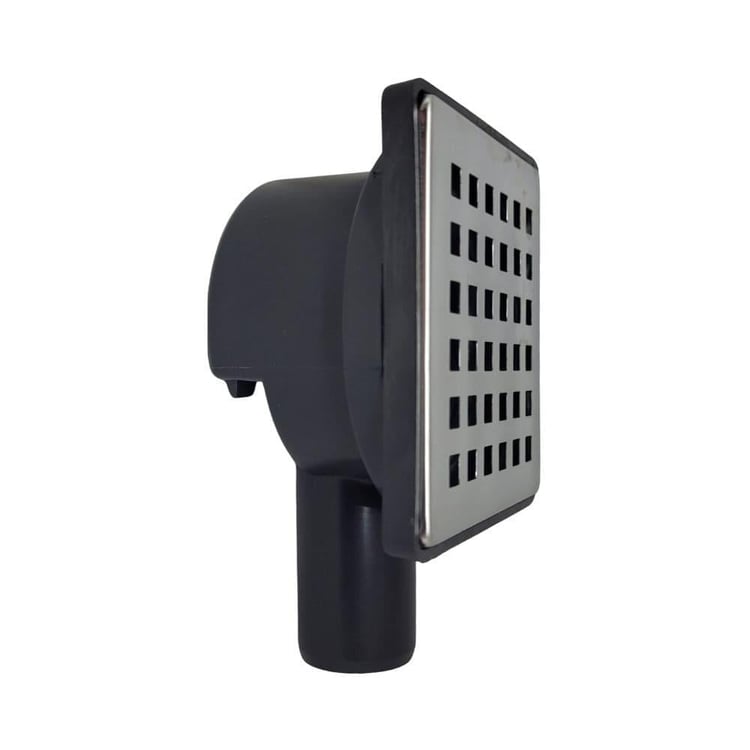 BANYO AKSESUARLARI-Diğer-10x10 cm Yer Süzgeci 32 mm Yandan Çıkışlı Paslanmaz Izgaralı-sifonyc-032100100