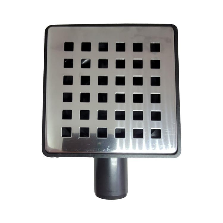 BANYO AKSESUARLARI-Diğer-10x10 cm Yer Süzgeci 32 mm Yandan Çıkışlı Paslanmaz Izgaralı-sifonyc-032100100