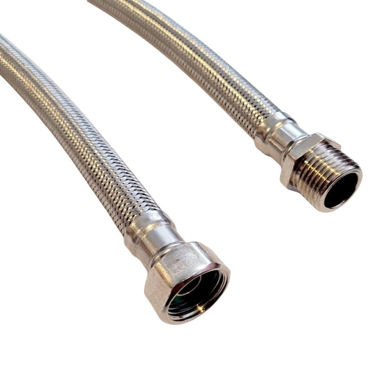 tf-1212050-1/2x1/2-50 cm Şofben Termosifon Paslanmaz Çelik Su Bağlantı Flex Hortumu 12x16 mm