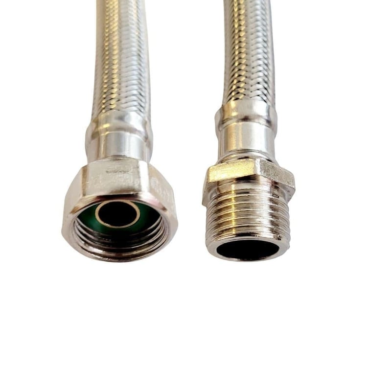 tf-1212050-1/2x1/2-50 cm Şofben Termosifon Paslanmaz Çelik Su Bağlantı Flex Hortumu 12x16 mm