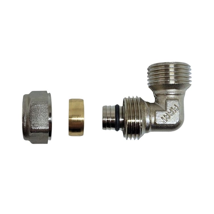Mobil Tesisat Ek Parçalar-Fırat-1/2x16 mm Pex Dış Dişli Dirsek-pexdd1615