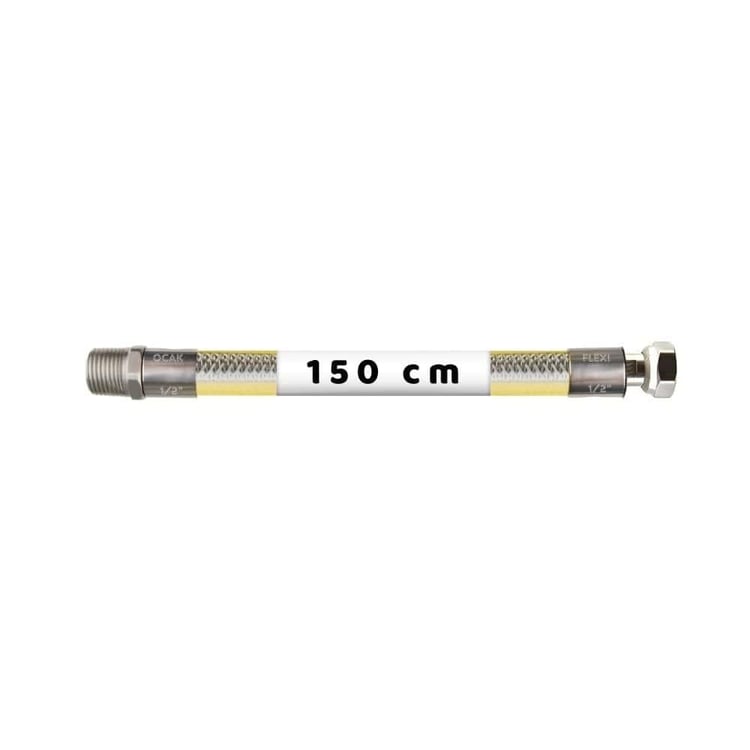 Gaz Flex ve Hortumaları-Diğer-150 cm Doğalgaz Flexi Ocak Bağlantı Hortumu 1/2x1/2-flex-15150