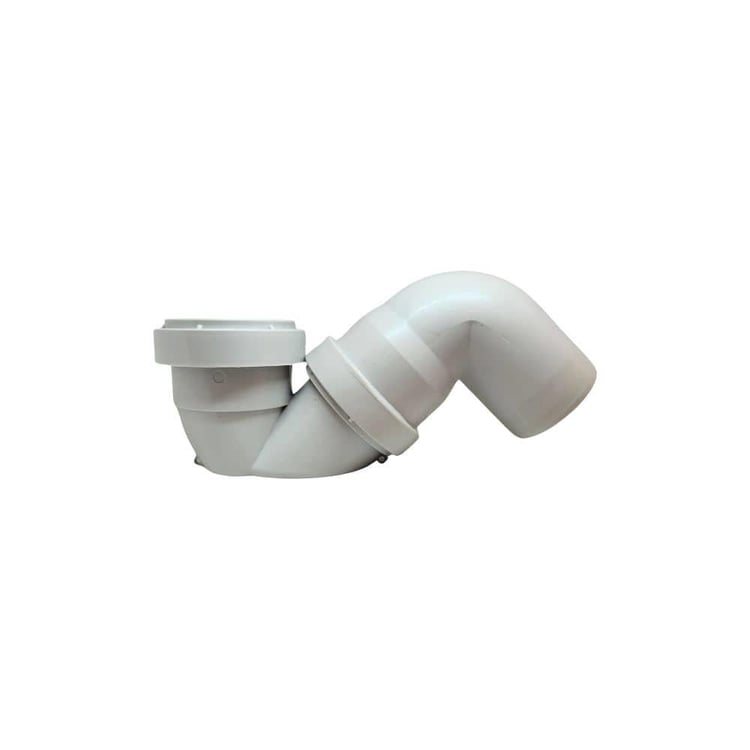 PVC ATIKSU MALZEMELERİ-Kalde-50 mm Pvc Koku Önleyici Es Sifon + 90° Dirsek-pvces50