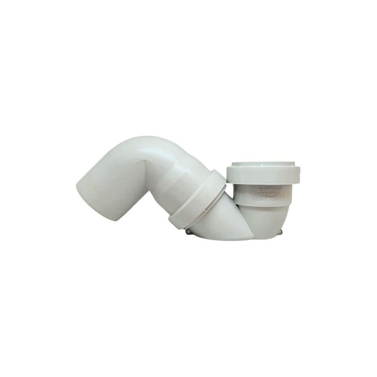 PVC ATIKSU MALZEMELERİ-Kalde-50 mm Pvc Koku Önleyici Es Sifon + 90° Dirsek-pvces50