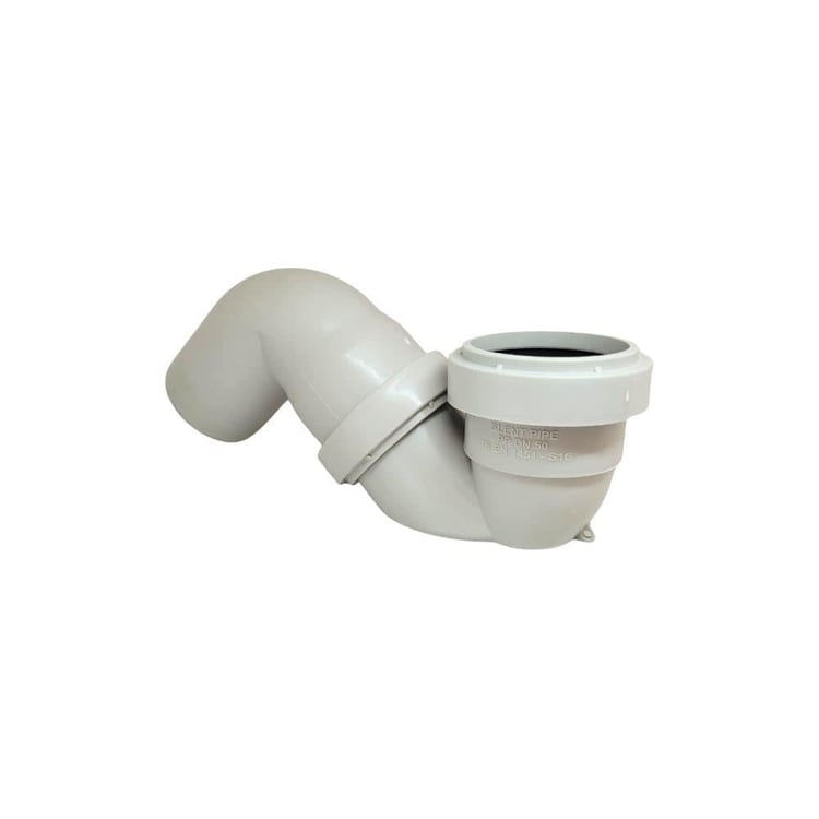 PVC ATIKSU MALZEMELERİ-Kalde-50 mm Pvc Koku Önleyici Es Sifon + 90° Dirsek-pvces50