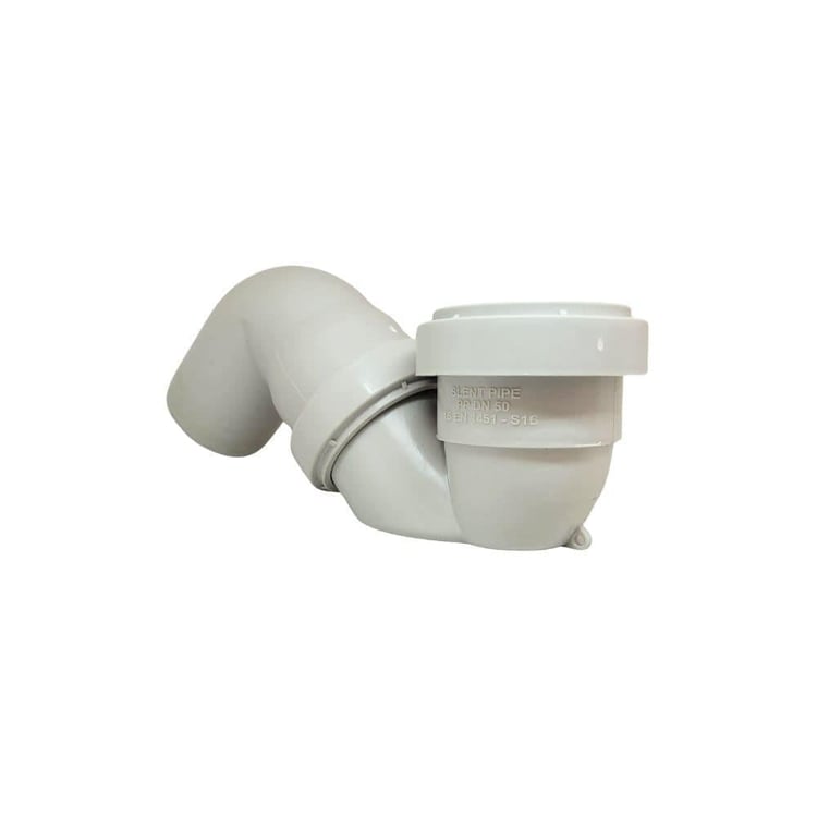 PVC ATIKSU MALZEMELERİ-Kalde-50 mm Pvc Koku Önleyici Es Sifon + 90° Dirsek-pvces50