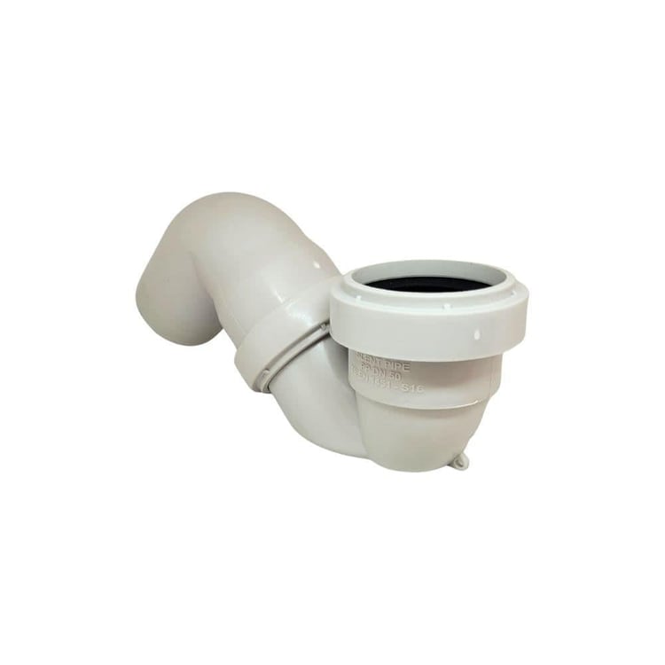 PVC ATIKSU MALZEMELERİ-Kalde-50 mm Pvc Koku Önleyici Es Sifon + 90° Dirsek-pvces50