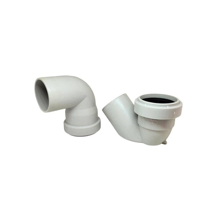 PVC ATIKSU MALZEMELERİ-Kalde-50 mm Pvc Koku Önleyici Es Sifon + 90° Dirsek-pvces50