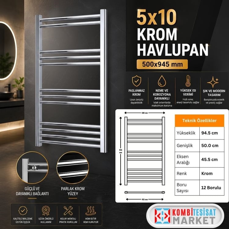 fhav510k-5x10 Krom Havlupan 500x945 mm