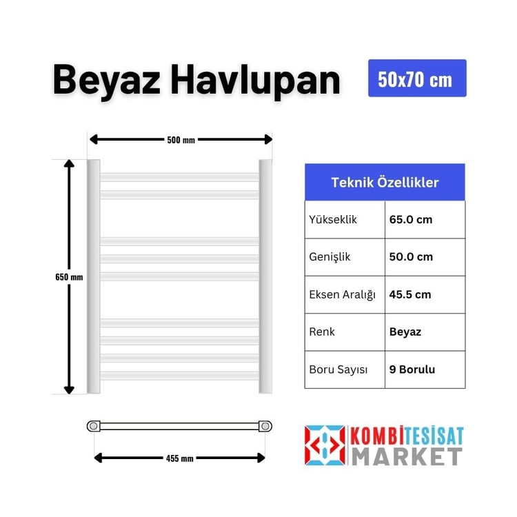 fhav507b-5x7 Beyaz Havlupan 500x650 mm