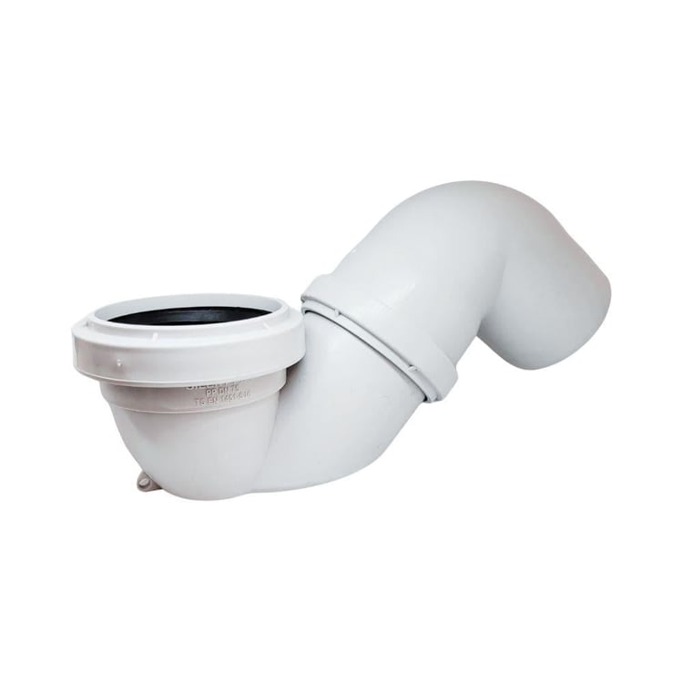 PVC ATIKSU MALZEMELERİ-Kalde-70 mm Pvc Koku Önleyici Es Sifon + 90° Dirsek-pvces70