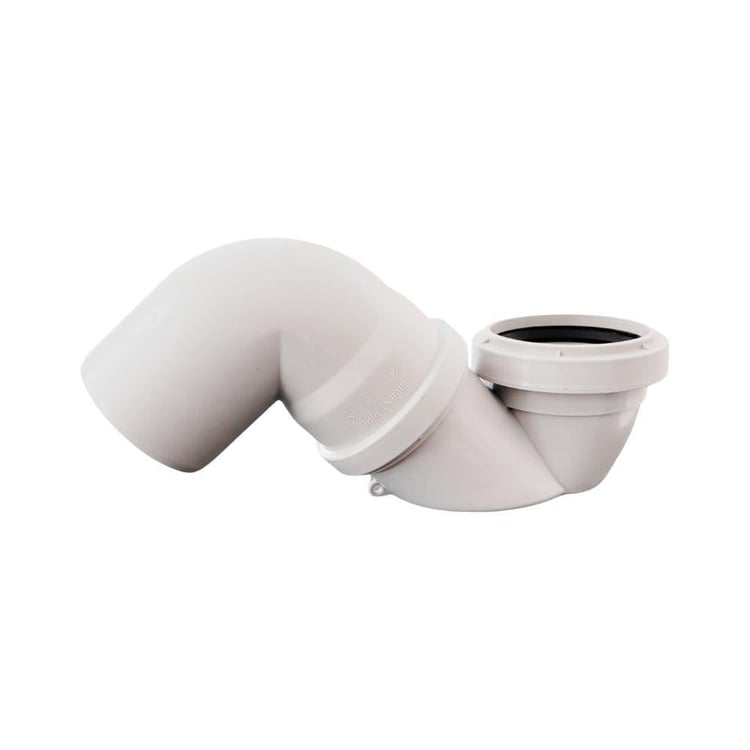 PVC ATIKSU MALZEMELERİ-Kalde-70 mm Pvc Koku Önleyici Es Sifon + 90° Dirsek-pvces70