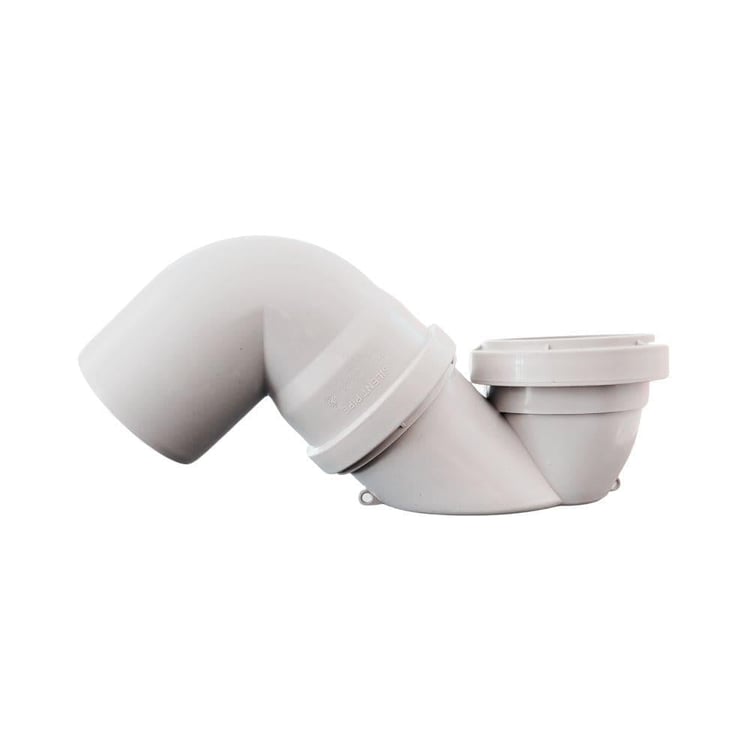 PVC ATIKSU MALZEMELERİ-Kalde-70 mm Pvc Koku Önleyici Es Sifon + 90° Dirsek-pvces70