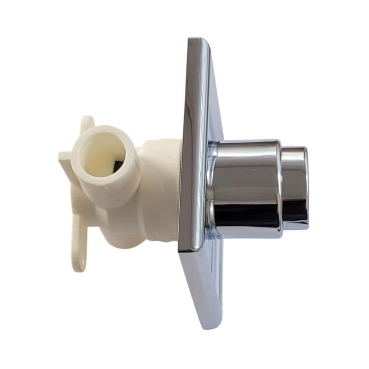 basvana2501-Ankastre 25 mm Bas Bırak Vana Krom Başlıklı Kare Rozetli