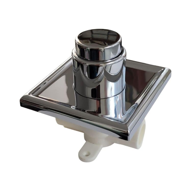 basvana2501-Ankastre 25 mm Bas Bırak Vana Krom Başlıklı Kare Rozetli