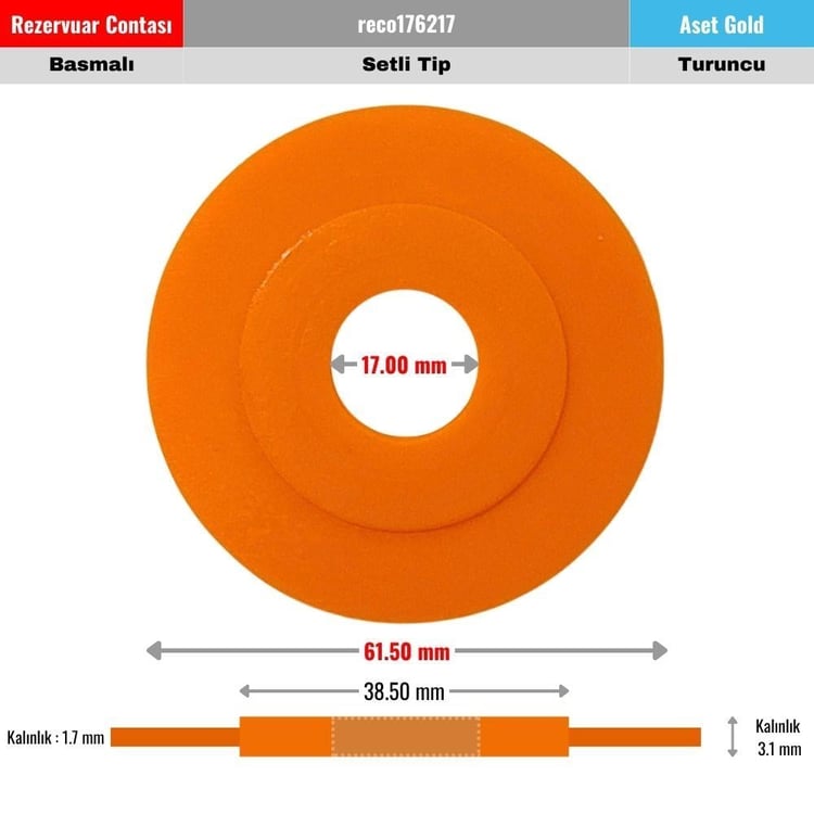 CONTALAR-Diğer-Aset Gold Rezervuar Tahliye Contası 17x62 mm Setli Turuncu-reco176217