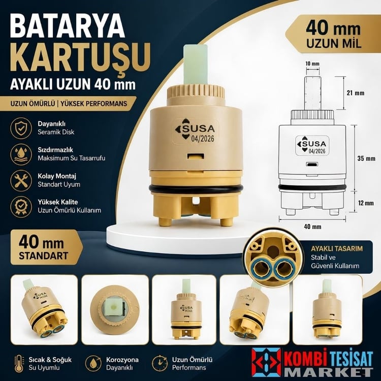 9110234-Batarya Kartuşu Ayaklı Uzun 40 mm