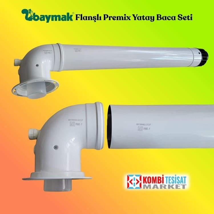 byset-100023243-Baymak Flanşlı Premix Yatay Baca Seti