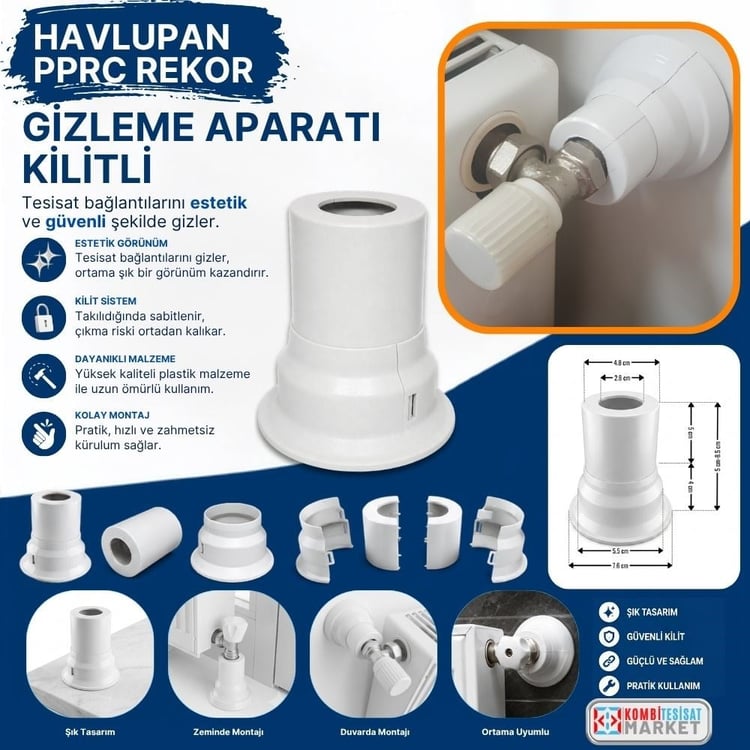 BHY-B04-Beyaz Havlupan Pprc Rekor Gizleme Aparatı-Kilitli