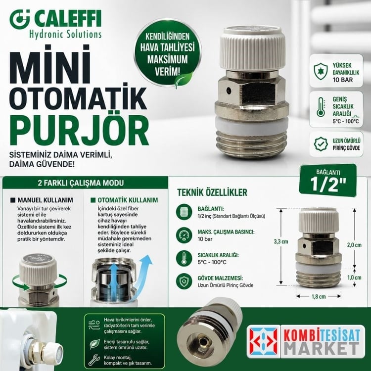 prj508010-Caleffi Mini Otomatik Purjör 508041