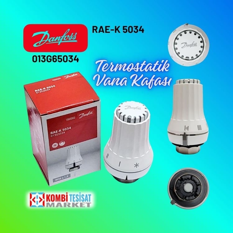 013G5034-Danfoss Termostatik Vana Kafası RAE-K 5034 Sıvı Sensörlü